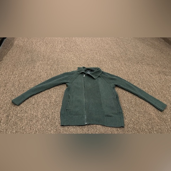 EUC GUESS Women’s S zip cardigan sweater jacket pockets LS ribbed knit comfy - Picture 2 of 7